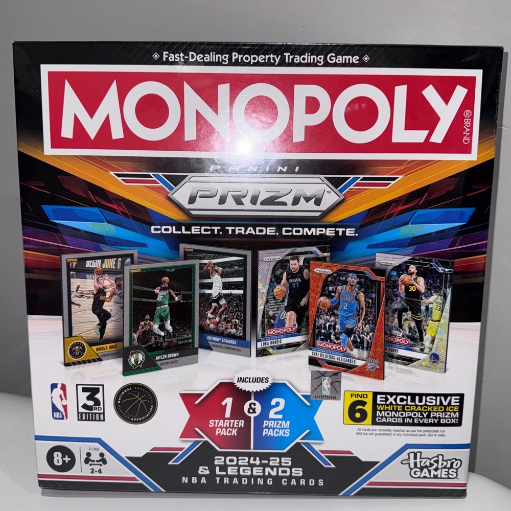 Panini Prizm Monopoly NBA 3rd Ed Board Game 24-25 Sealed Multi Ice Cracked Card